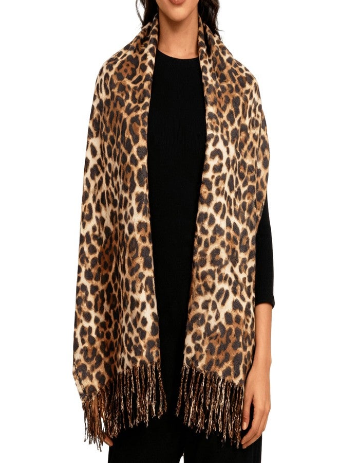 CaySep Womens Leopard Print Shawl Scarf Soft Long Double-sided Style Tassels Warm Shawl Scarves Wraps for autumn - Image 1